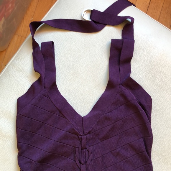 Karen Millen purple body-con midi with braid design on front - Picture 5 of 10